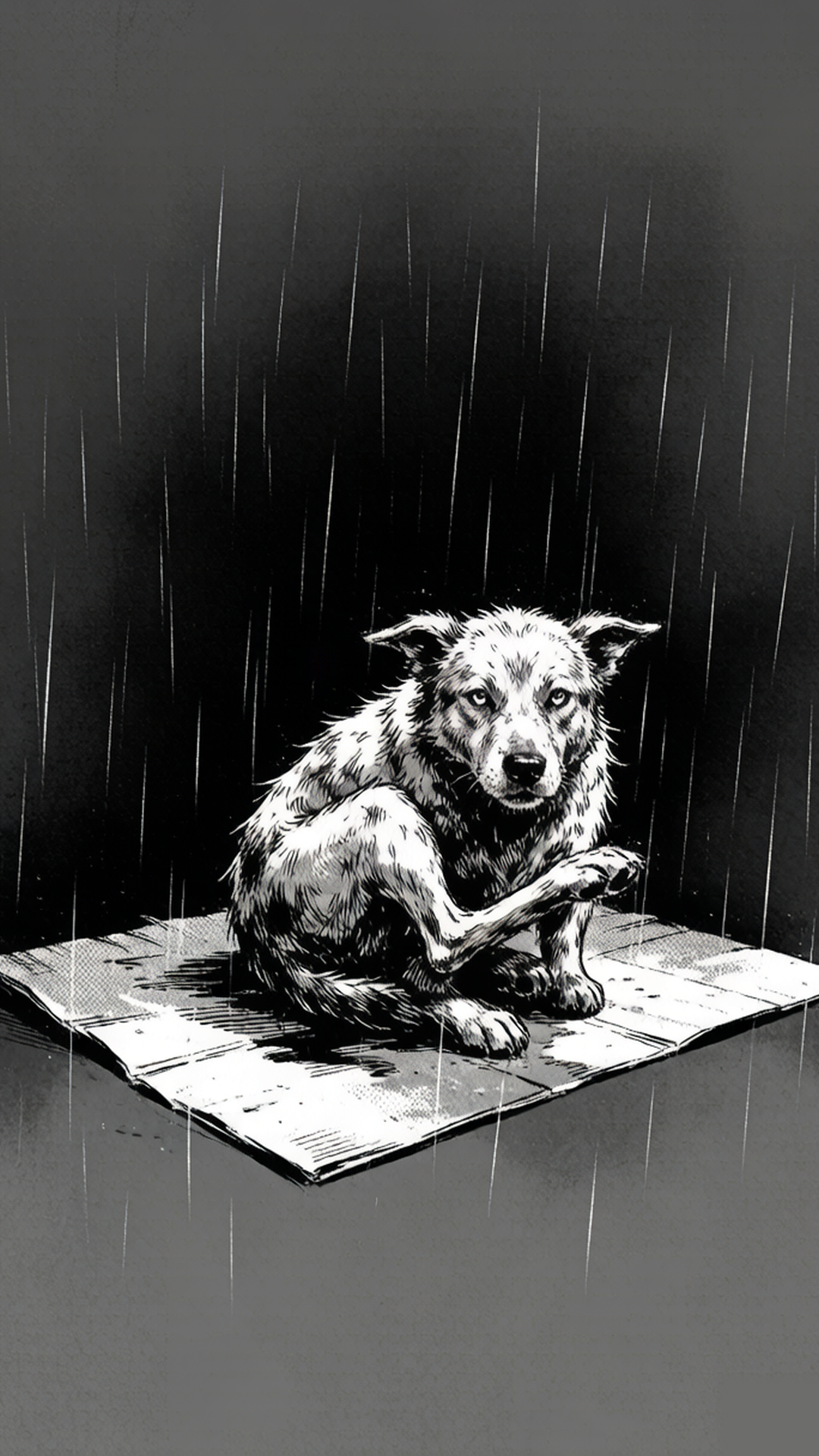 犬蜷缩